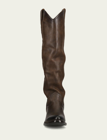 FRYE Women's Brown Billy Softy Tall Western Boot