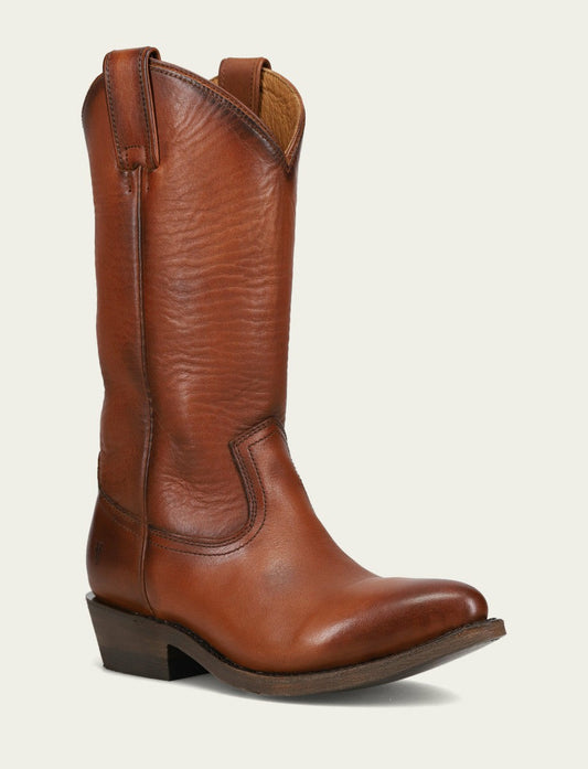 FRYE Women’s Cognac Leather Mid-Calf Billy Pull On Boots
