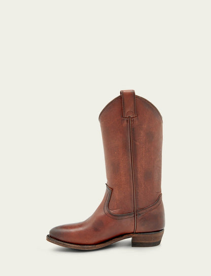 FRYE Women’s Cognac Leather Mid-Calf Billy Pull On Boots
