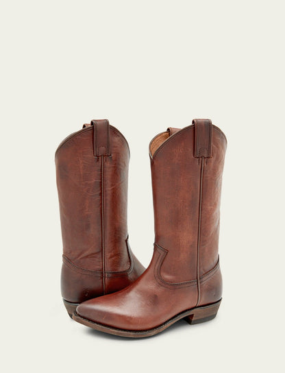 FRYE Women’s Cognac Leather Mid-Calf Billy Pull On Boots