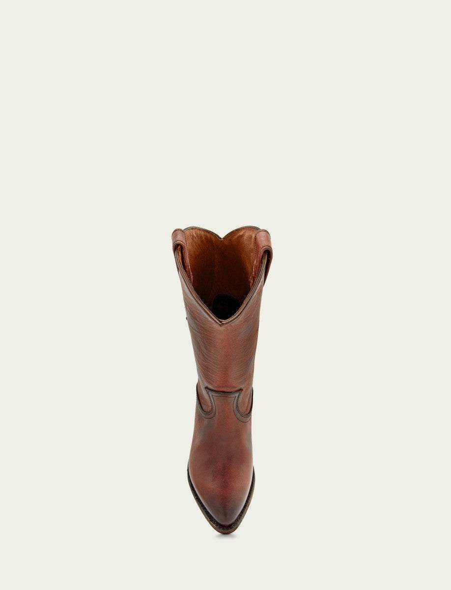 FRYE Women’s Cognac Leather Mid-Calf Billy Pull On Boots