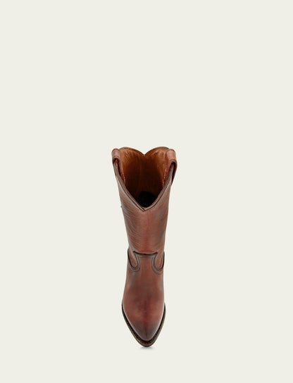 FRYE Women’s Cognac Leather Mid-Calf Billy Pull On Boots