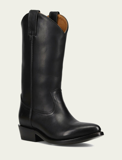 FRYE Women’s Black Leather Mid-Calf Billy Pull On Boots