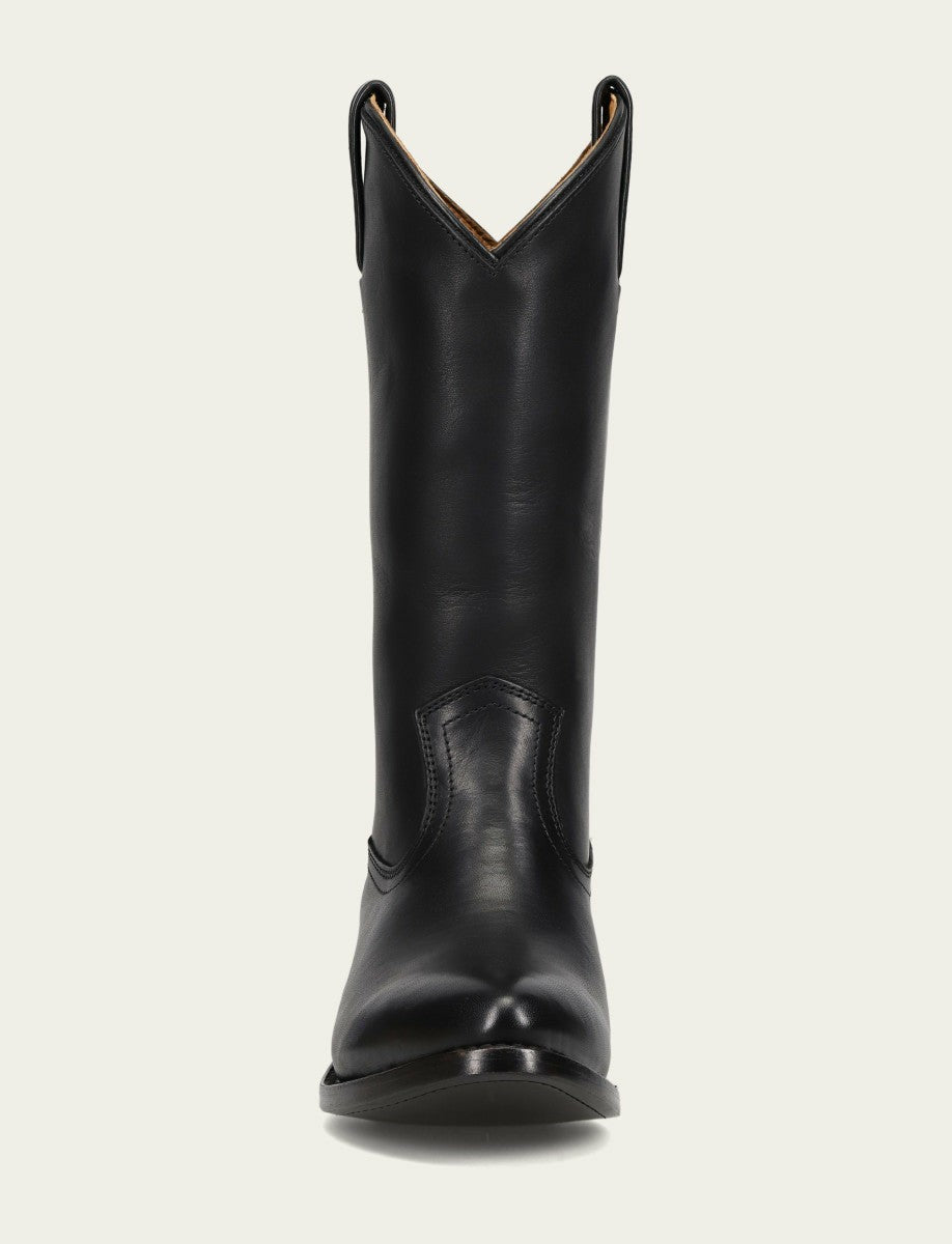 FRYE Women’s Black Leather Mid-Calf Billy Pull On Boots