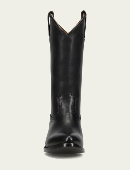 FRYE Women’s Black Leather Mid-Calf Billy Pull On Boots
