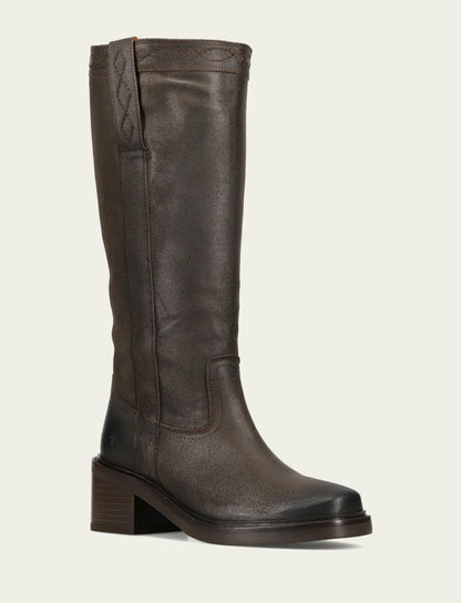 FRYE Women's Chocolate Suede Kate Pull On Tall Riding Boot
