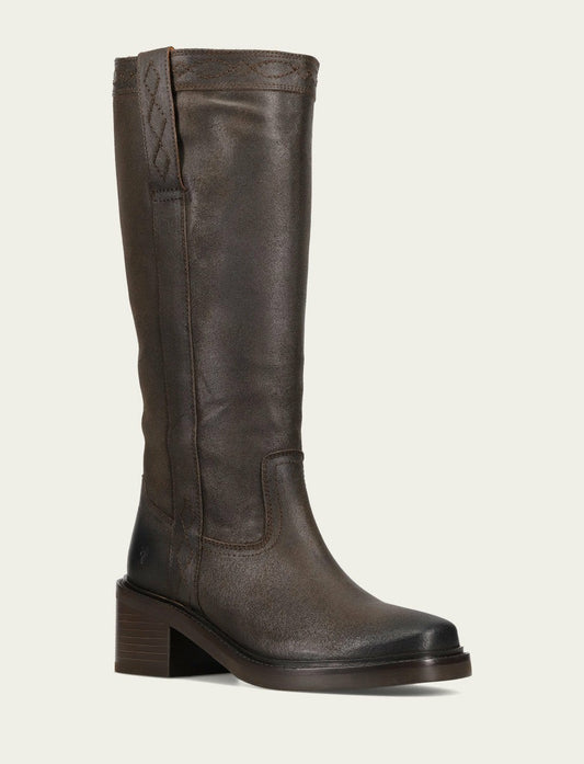 FRYE Women's Chocolate Suede Kate Pull On Tall Riding Boot