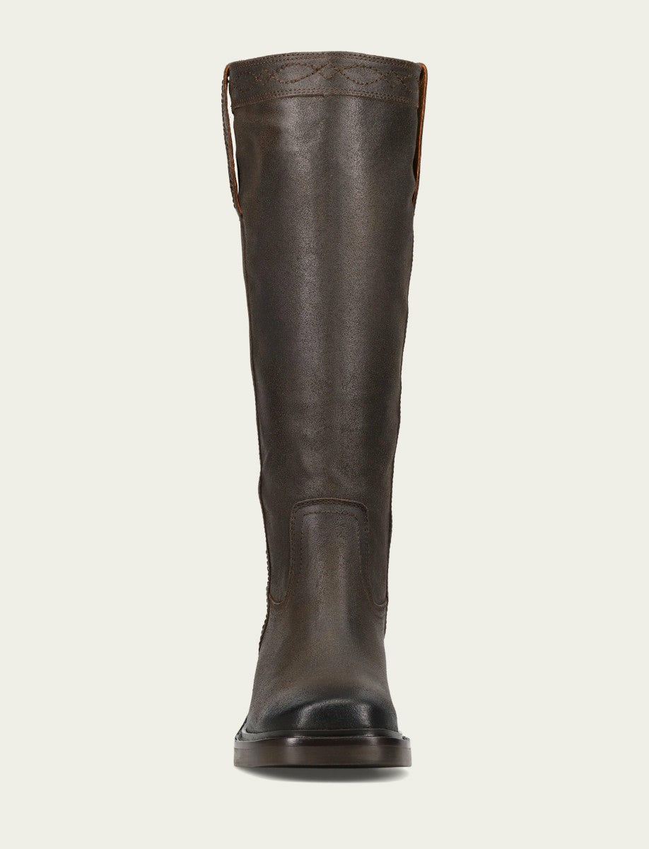 FRYE Women's Chocolate Suede Kate Pull On Tall Riding Boot