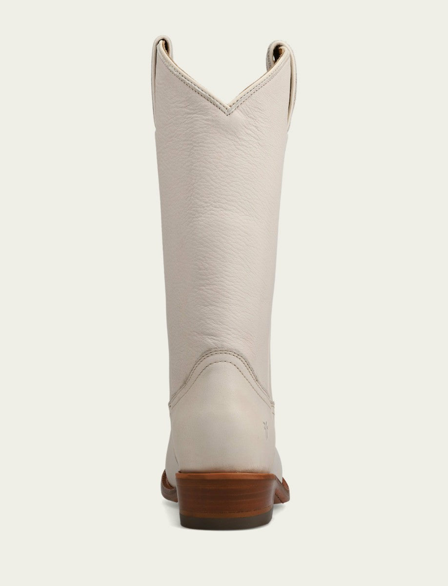 FRYE Women’s White Leather Mid-Calf Billy Pull On Boots