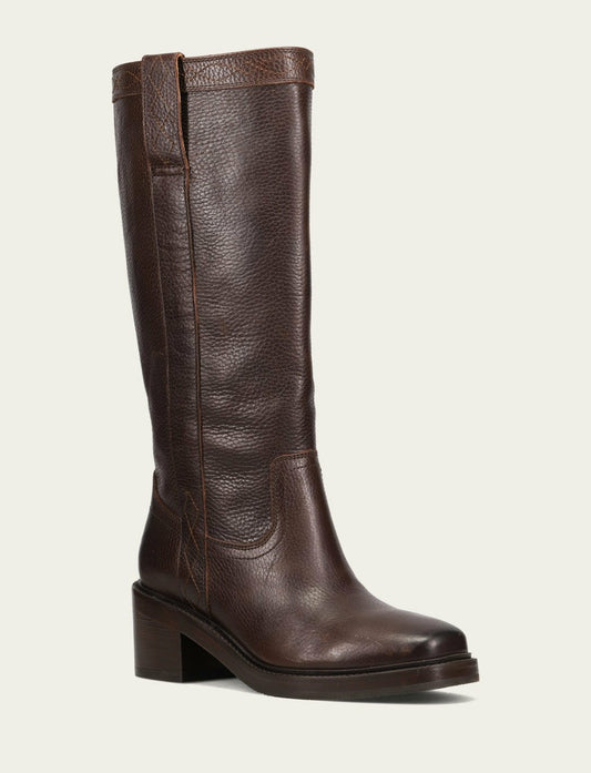 FRYE Women's Dark Brown Kate Pull On Wide Calf Tall Boots