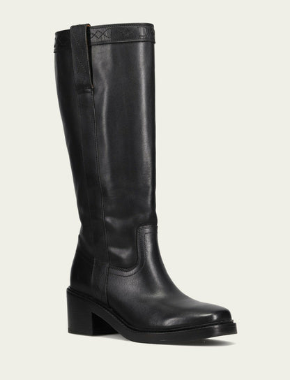 FRYE Women's Black Kate Pull On Wide Calf Tall Boots