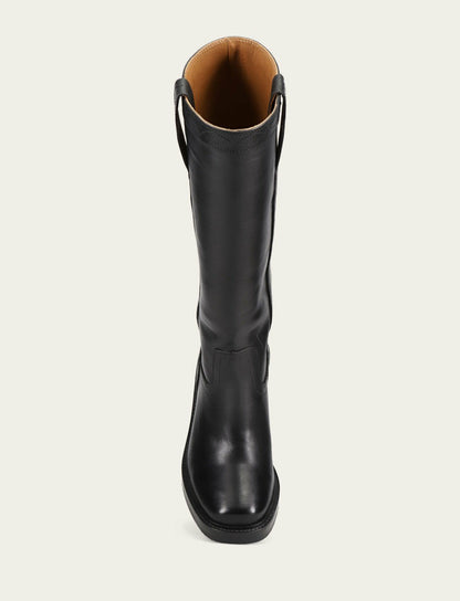 FRYE Women's Black Kate Pull On Wide Calf Tall Boots