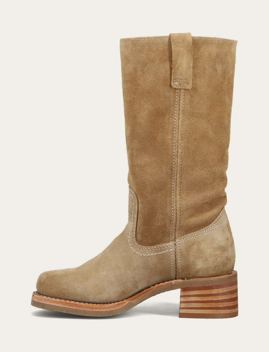 FRYE Women’s Tan Buck Campus 12R Suede Boots