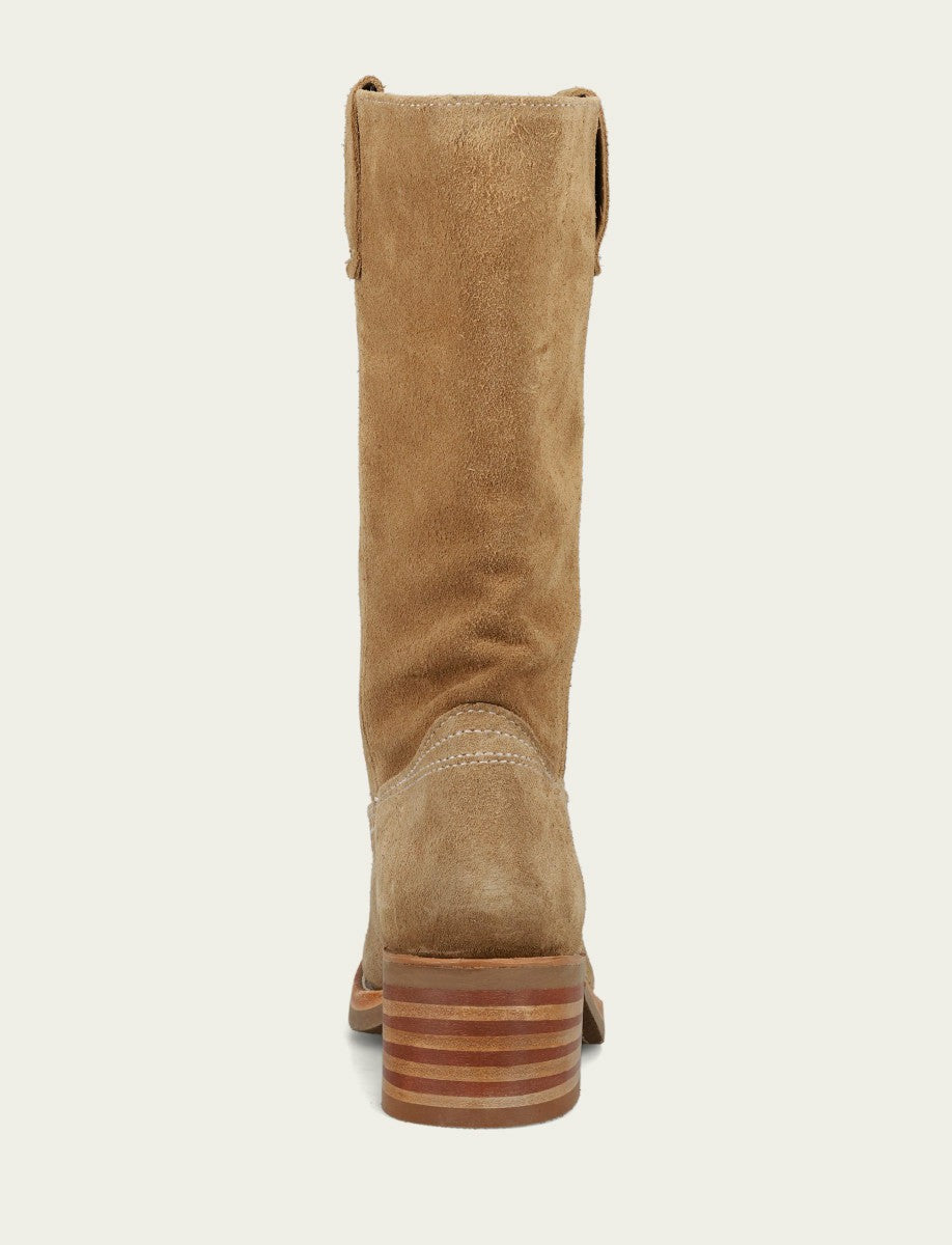 FRYE Women’s Tan Buck Campus 12R Suede Boots