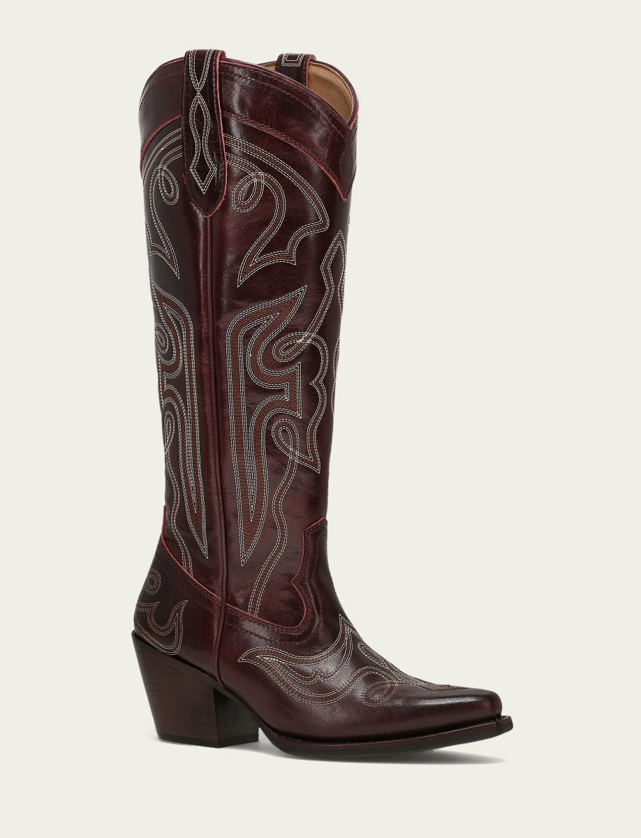 FRYE Women’s Bordeaux Laila Double F Deco Leather Boots