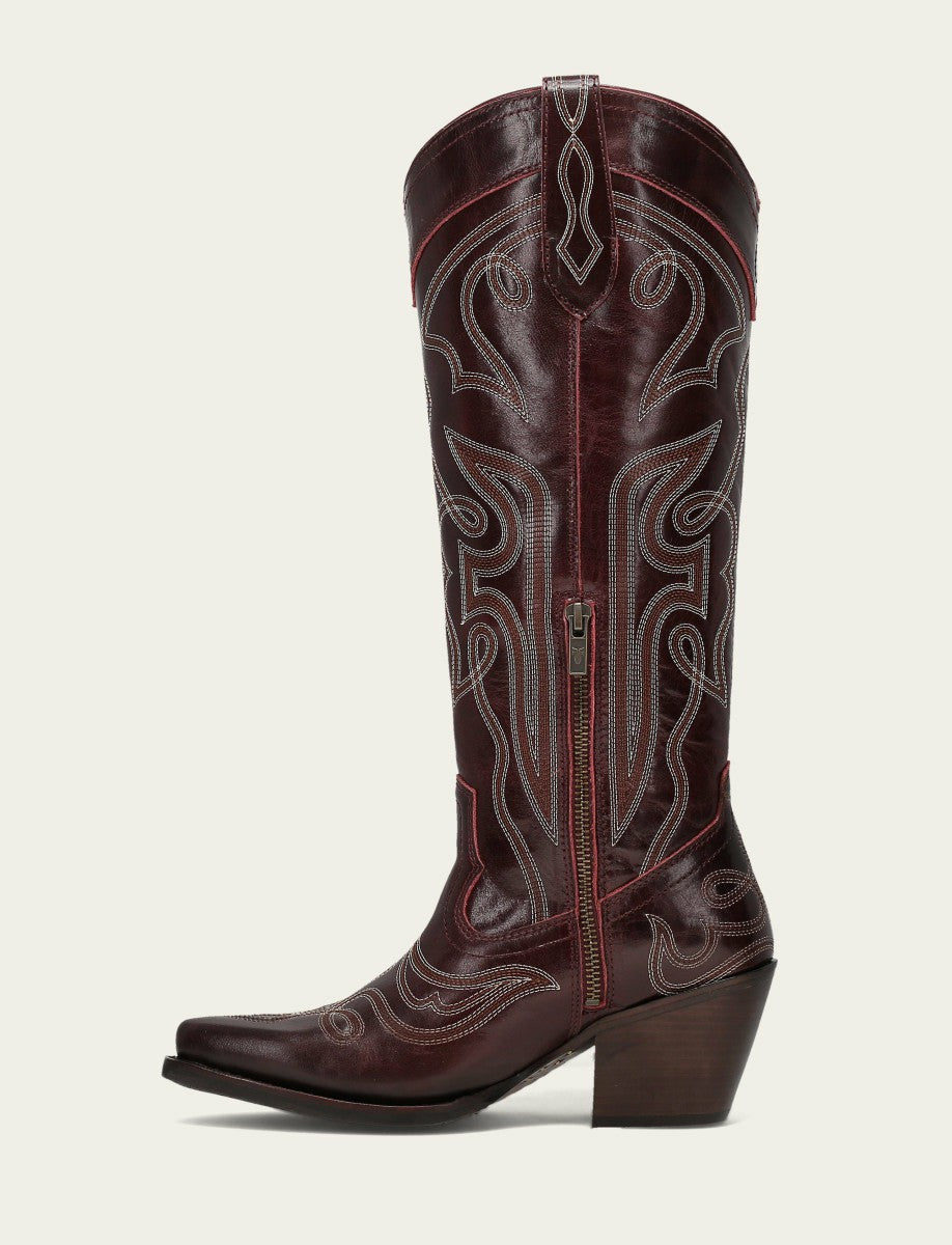 FRYE Women’s Bordeaux Laila Double F Deco Leather Boots