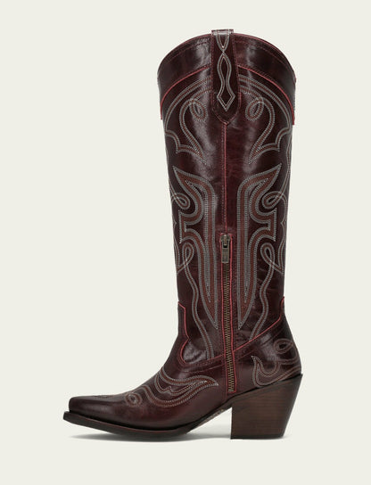 FRYE Women’s Bordeaux Laila Double F Deco Leather Boots