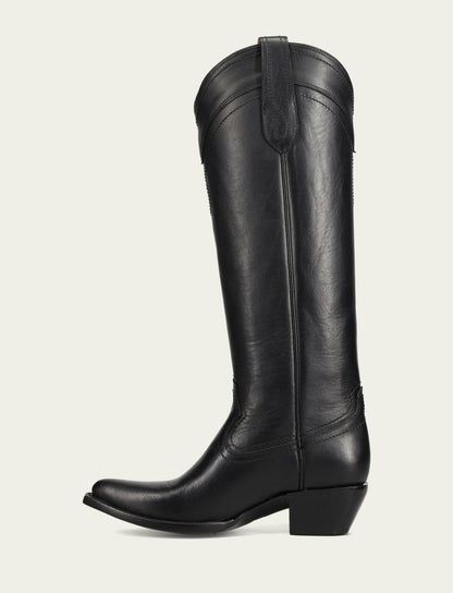 FRYE Women’s Black Sacha At The Knee Leather Tall Boots