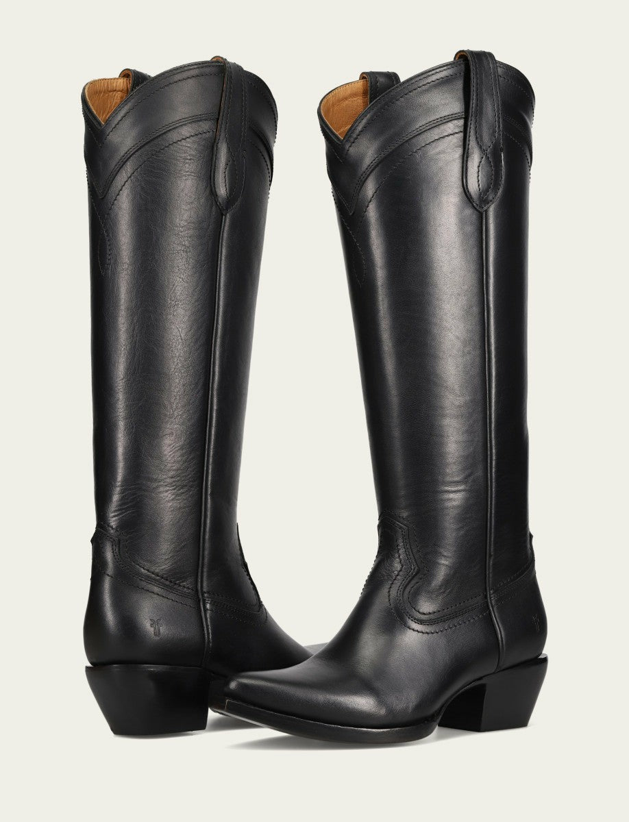 FRYE Women’s Black Sacha At The Knee Leather Tall Boots