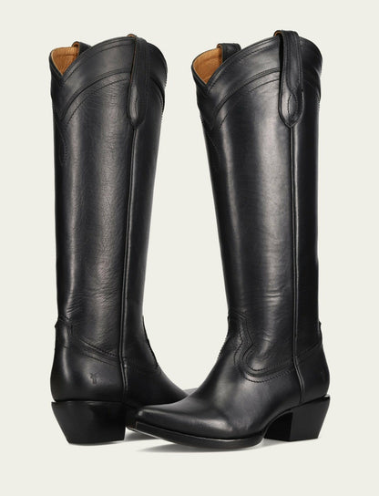 FRYE Women’s Black Sacha At The Knee Leather Tall Boots