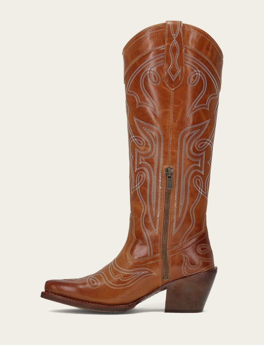 FRYE Women’s Amber Laila Double F Deco Leather Boots