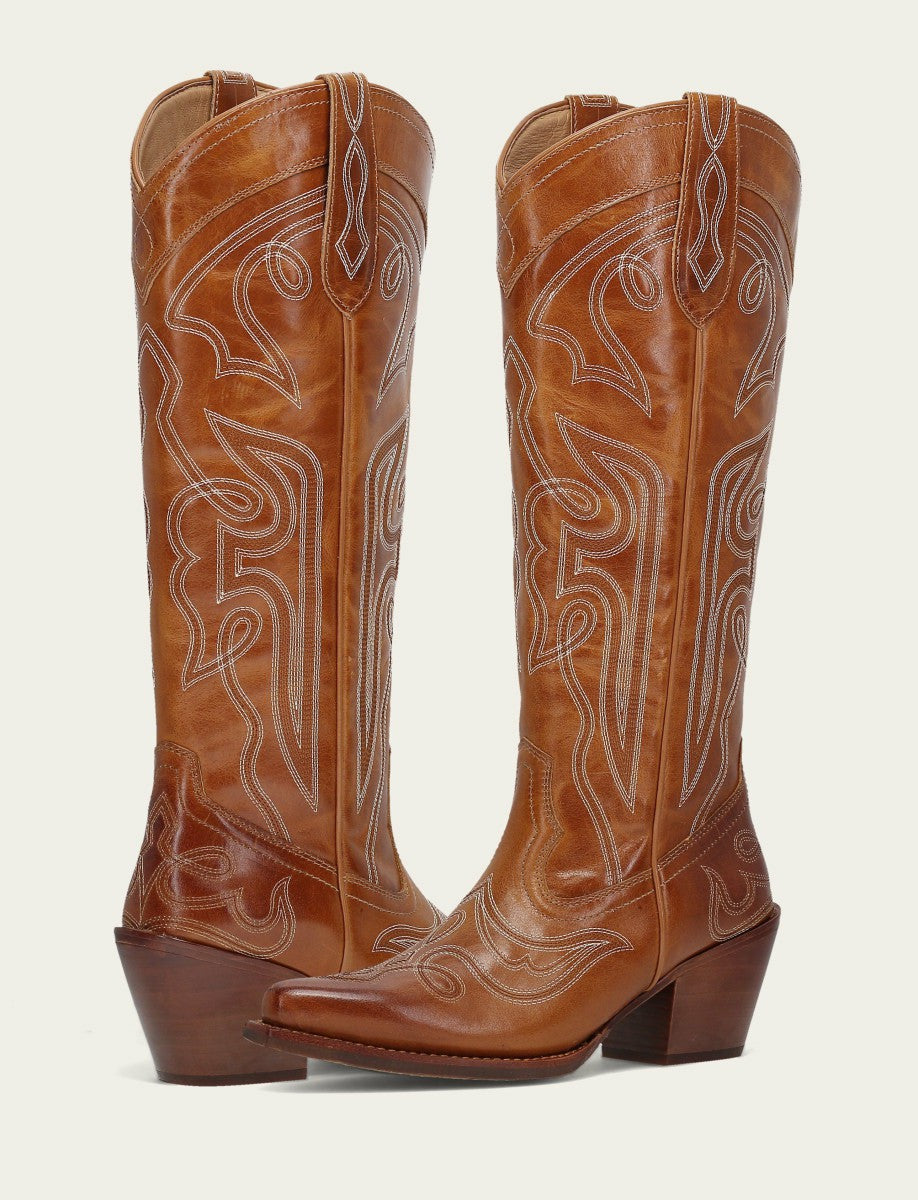 FRYE Women’s Amber Laila Double F Deco Leather Boots
