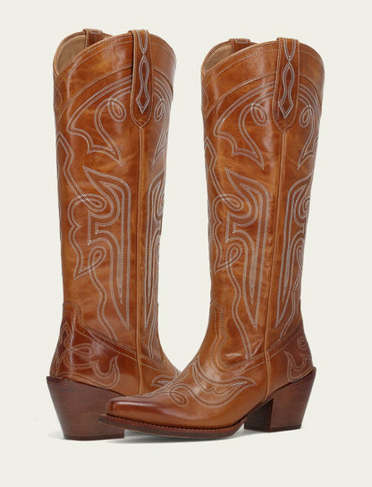 FRYE Women’s Amber Laila Double F Deco Leather Boots
