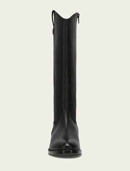 FRYE Women's Black Melissa Button Tall Inside Zip Wide Calf Boot