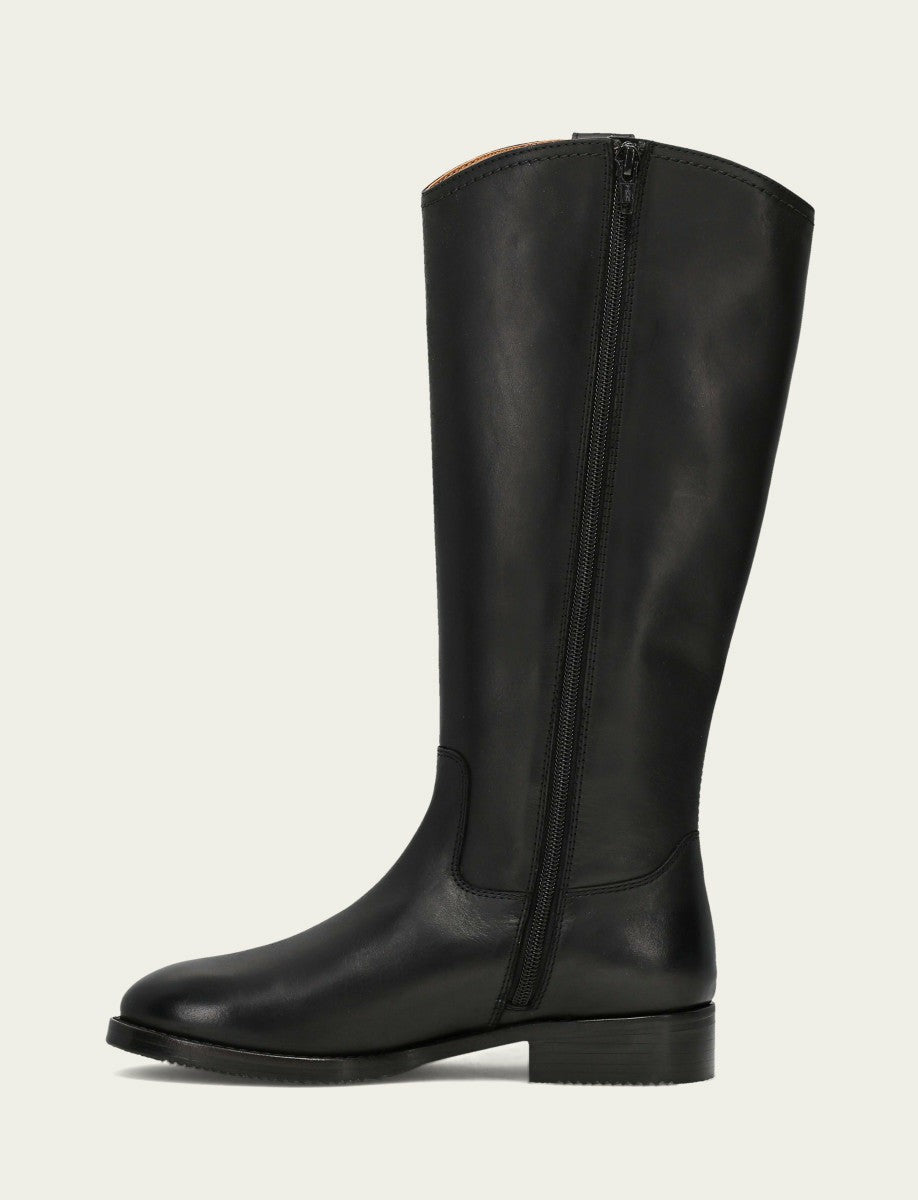 FRYE Women's Black Melissa Button Tall Inside Zip Boot
