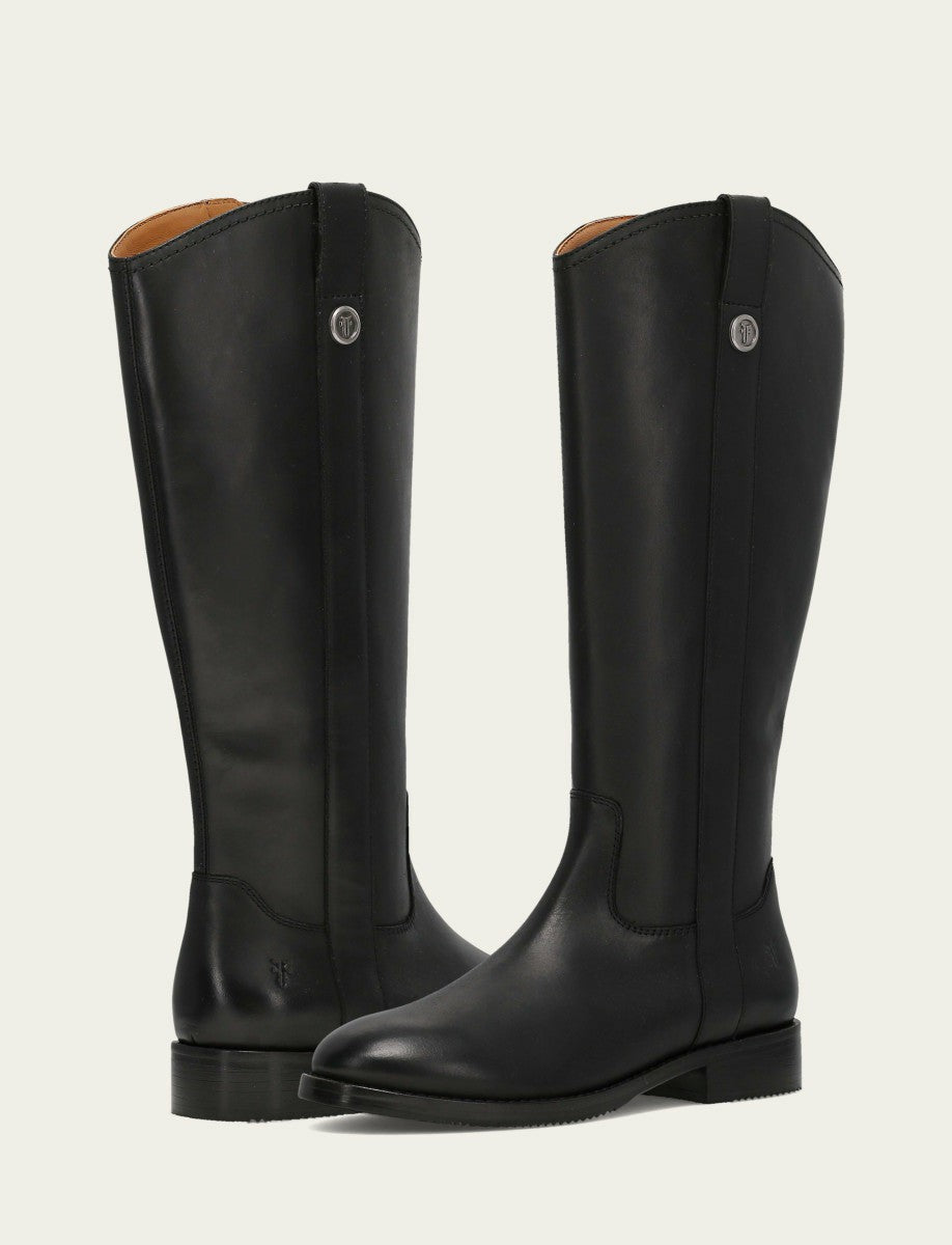 FRYE Women's Black Melissa Button Tall Inside Zip Boot