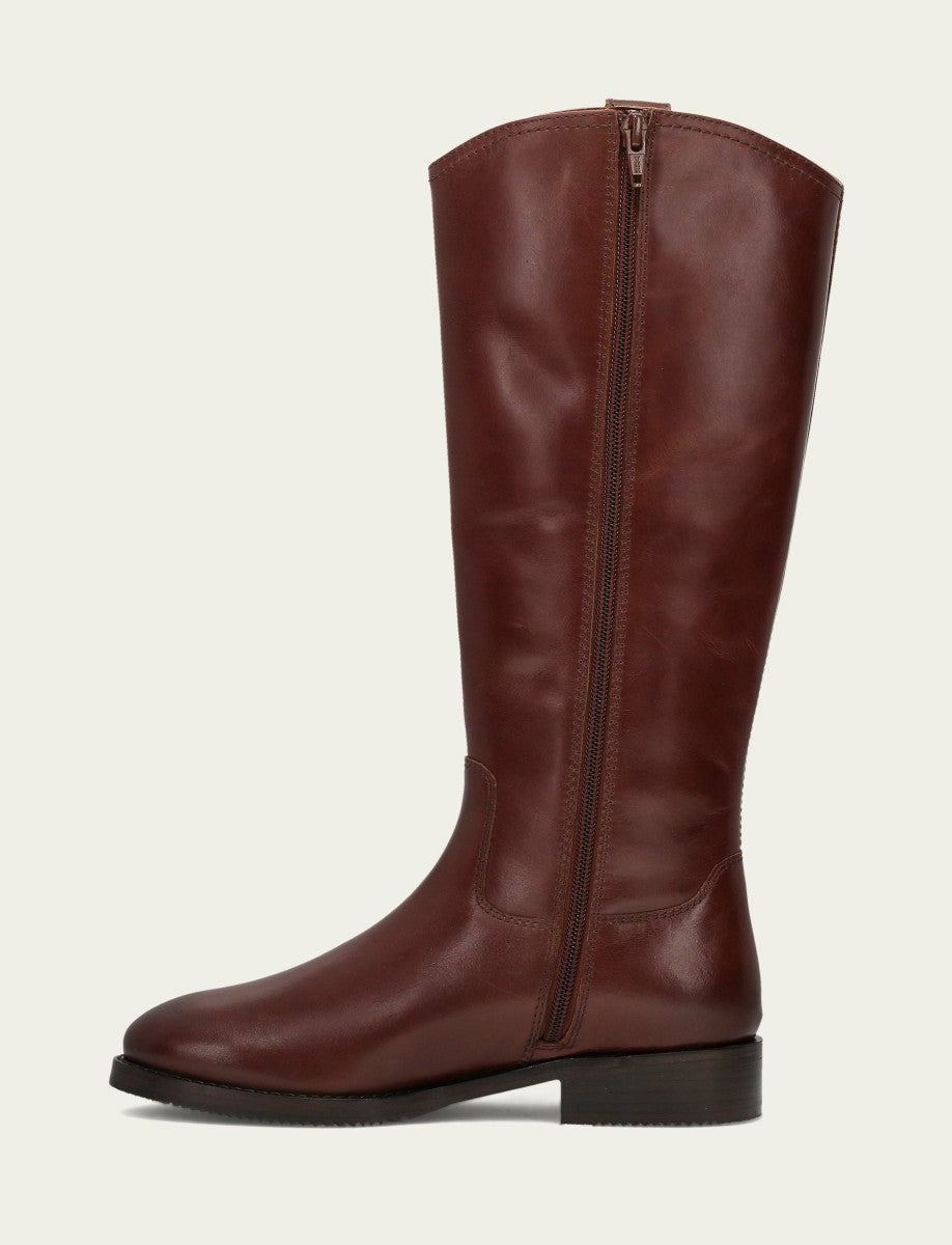 FRYE Women's Saddle Melissa Button Tall Inside Zip Wide Calf Boot