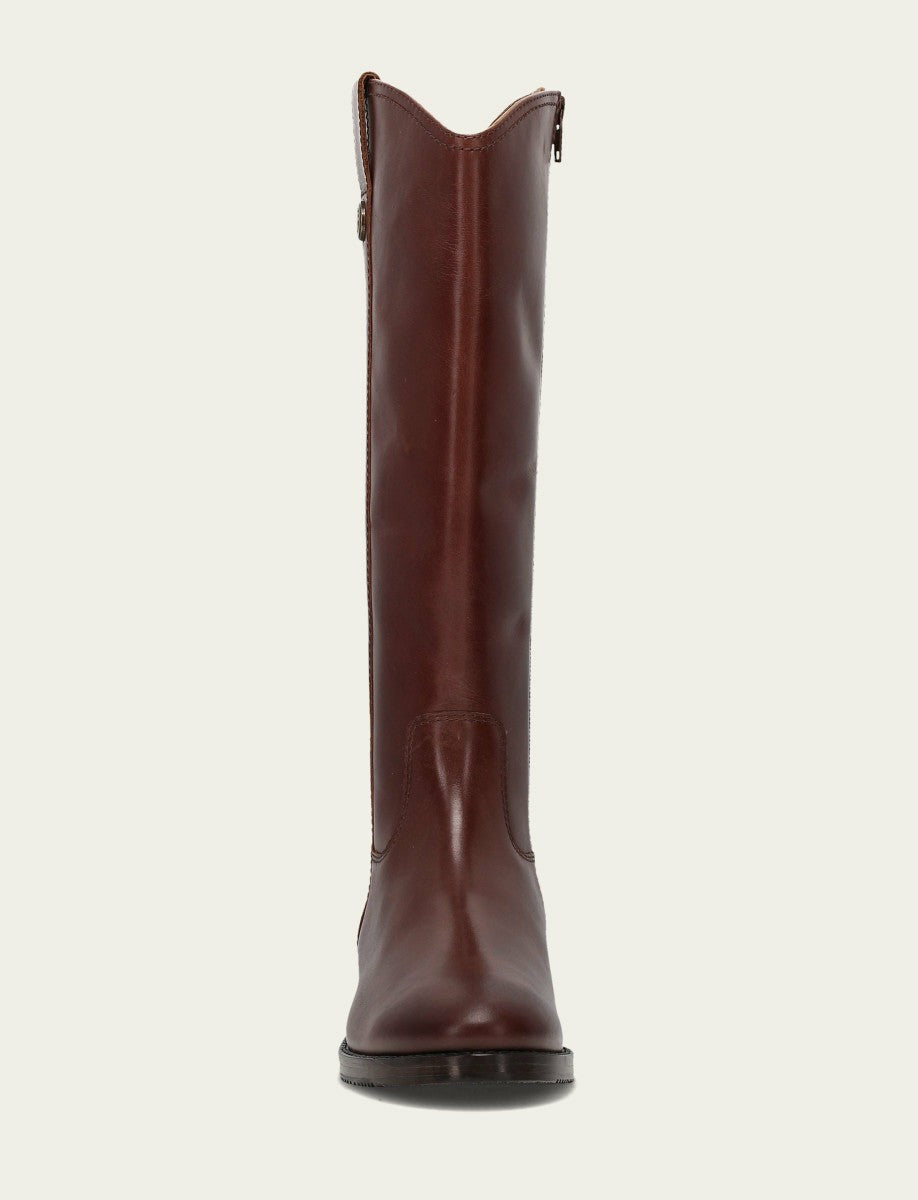 FRYE Women's Saddle Melissa Button Tall Inside Zip Wide Calf Boot