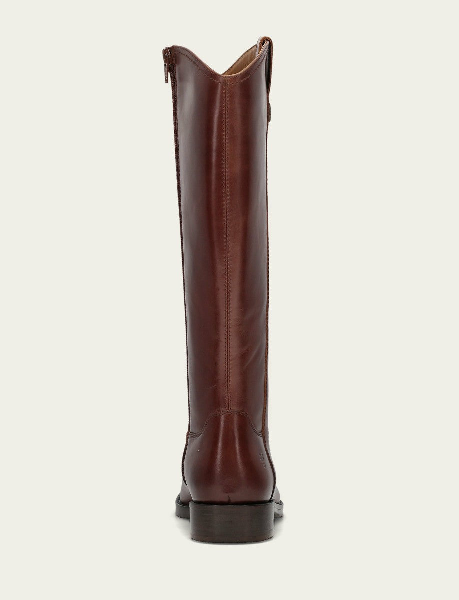 FRYE Women's Saddle Melissa Button Tall Inside Zip Wide Calf Boot