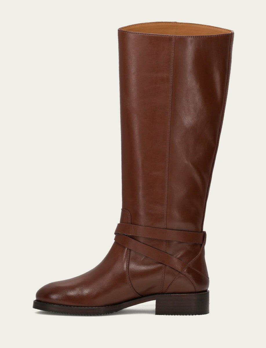 FRYE Women's Walnut Melissa Belted Riding Boot