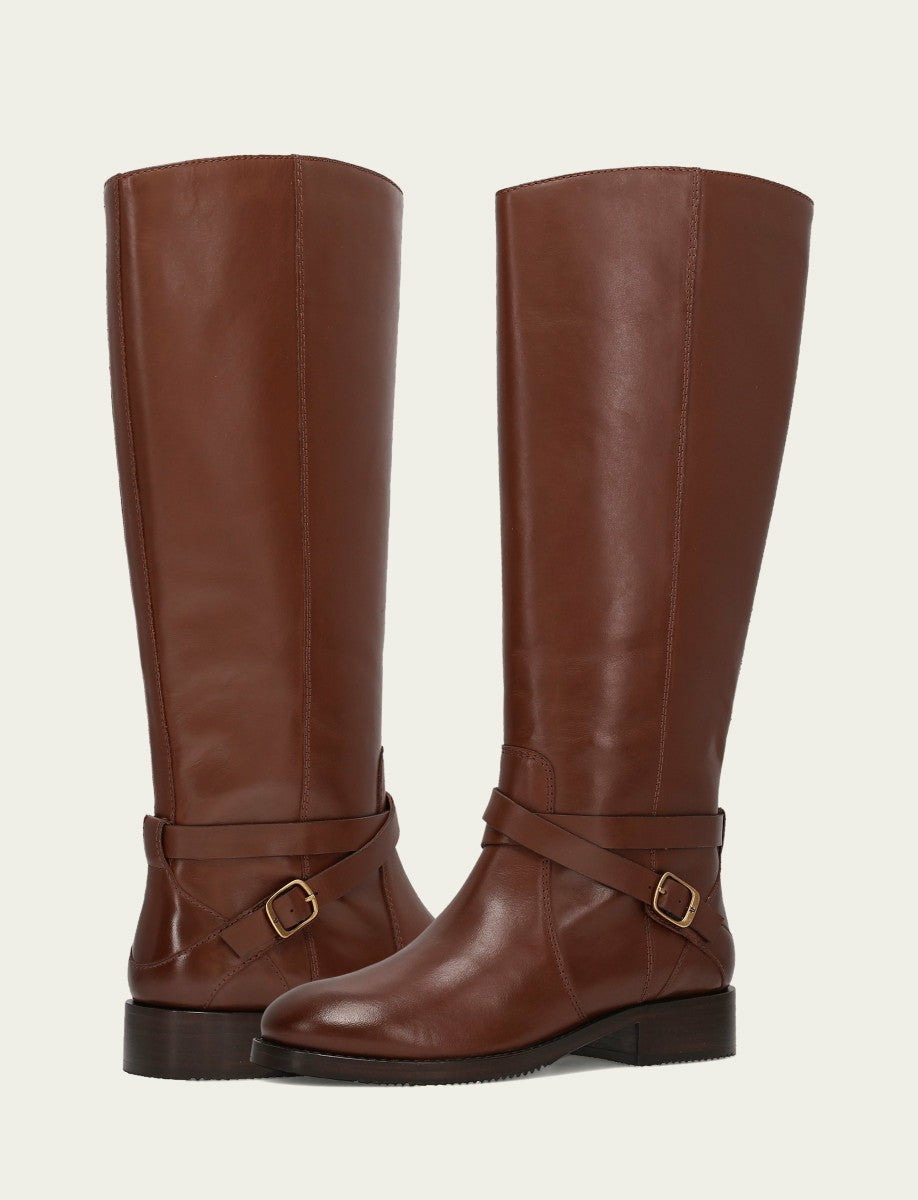 FRYE Women's Walnut Melissa Belted Riding Boot