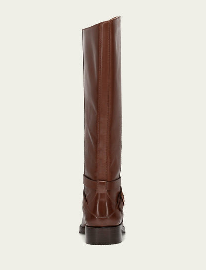 FRYE Women's Walnut Melissa Belted Riding Wide Calf Boot