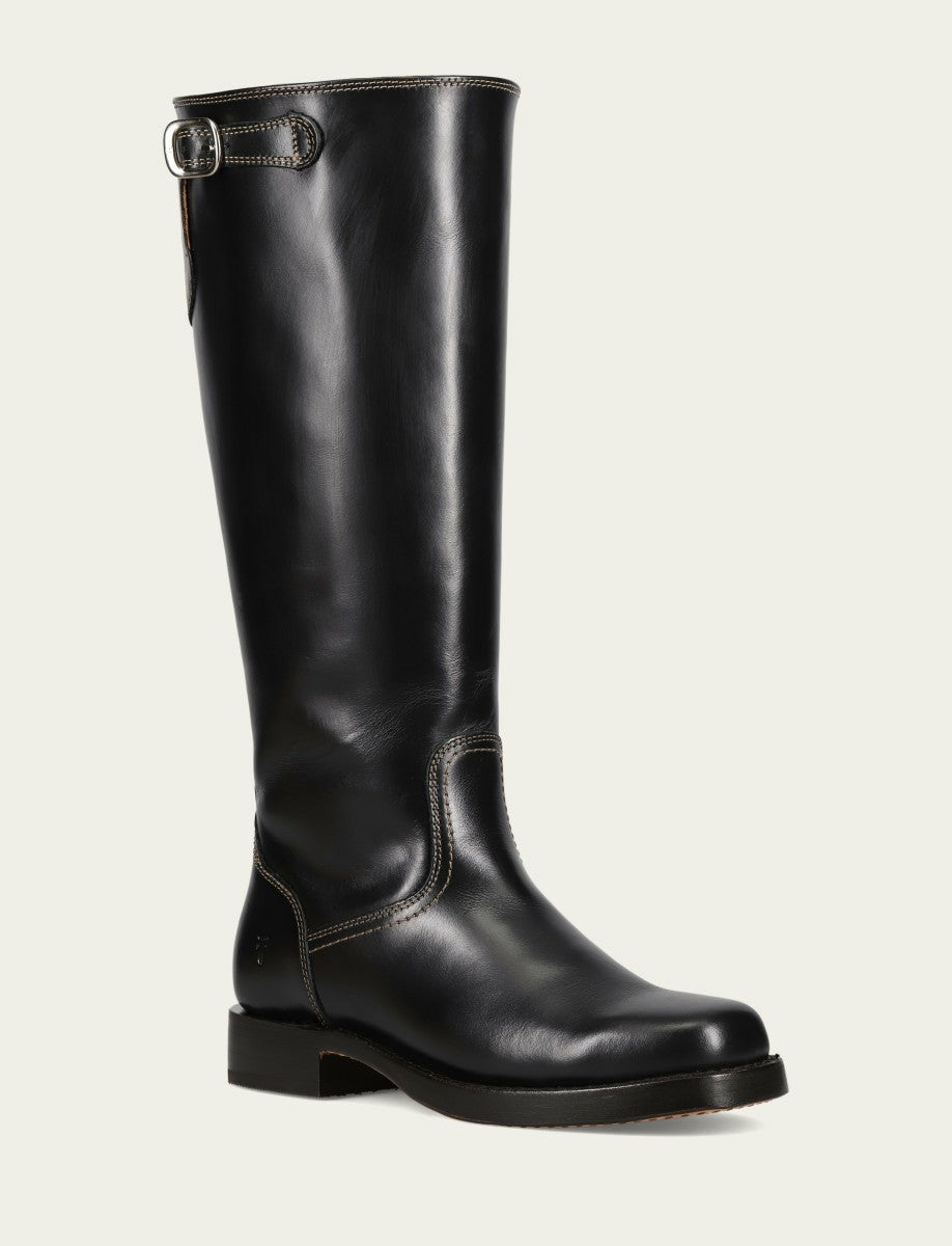 FRYE Women's Black Campus Low Heel Tall Riding Wide Calf Boot