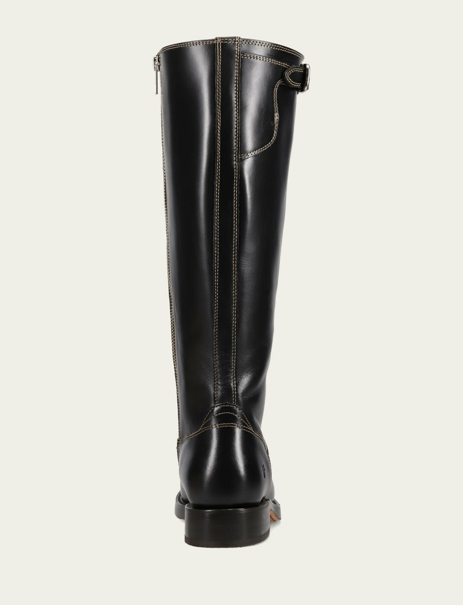 FRYE Women's Black Campus Low Heel Tall Riding Wide Calf Boot