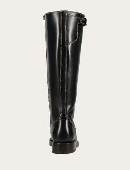 FRYE Women's Black Campus Low Heel Tall Riding Wide Calf Boot