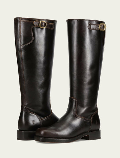 FRYE Women's Bourbon Campus Low Heel Tall Riding Wide Calf Boot