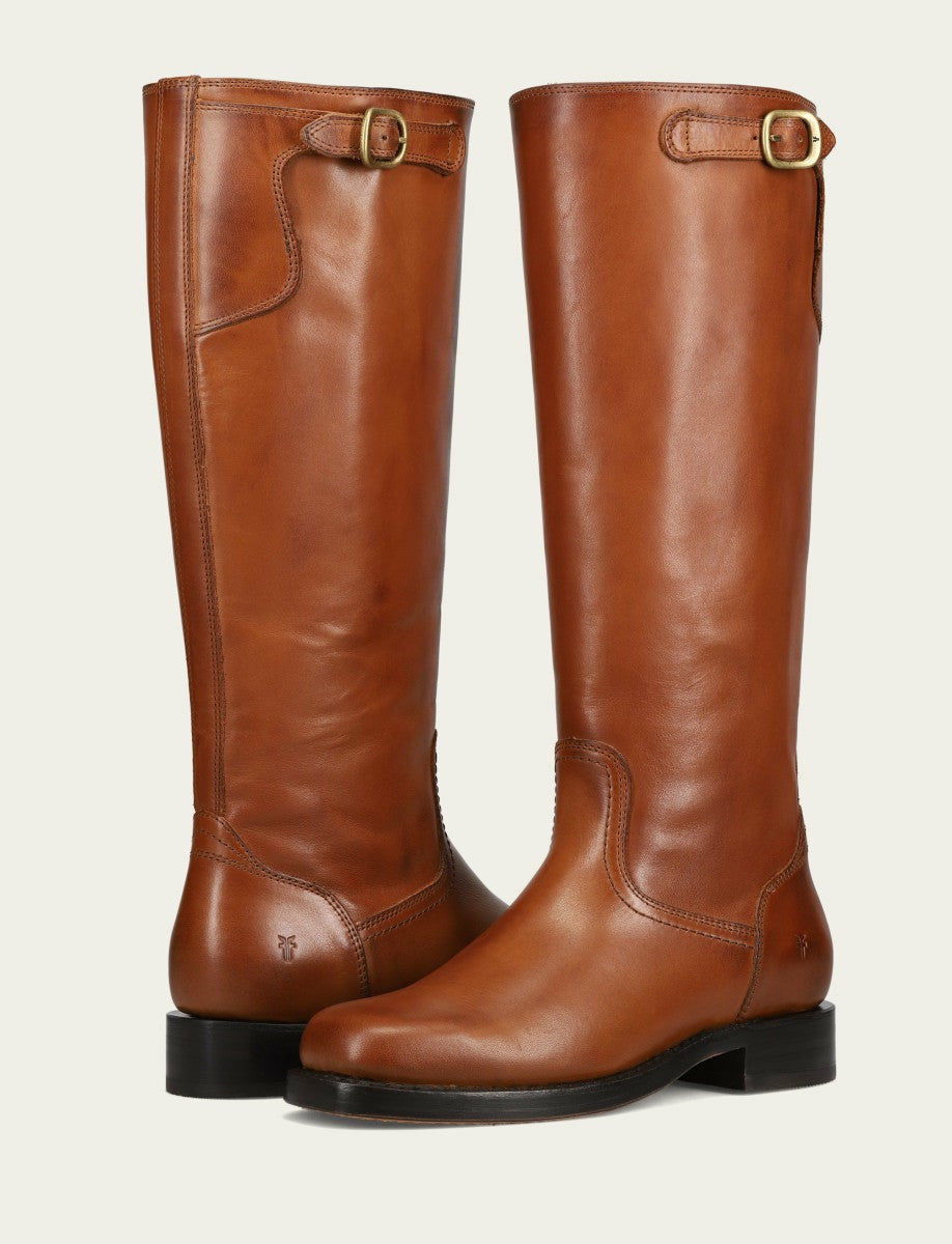 FRYE Women's Cognac Campus Low Heel Tall Riding Boot