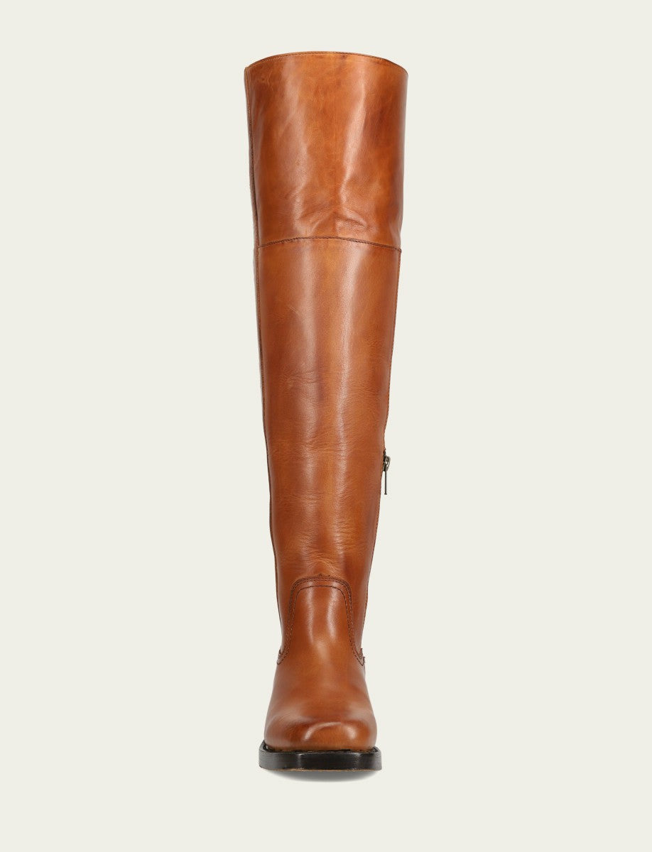 FRYE Women's Cognac Campus Low Heel Over The Knee Boot