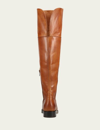 FRYE Women's Cognac Campus Low Heel Over The Knee Boot