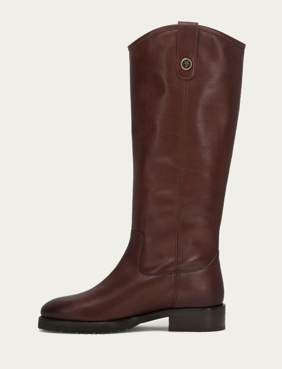 FRYE Women's Brown Melissa Lug Button Tall Boot