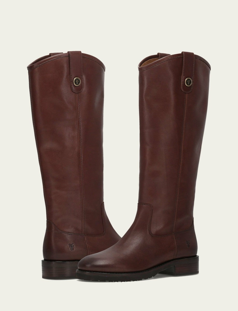 FRYE Women's Brown Melissa Lug Button Tall Boot