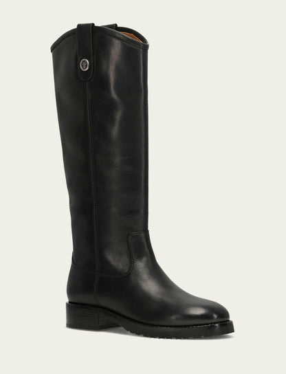 FRYE Women's Black Melissa Lug Button Tall Boot