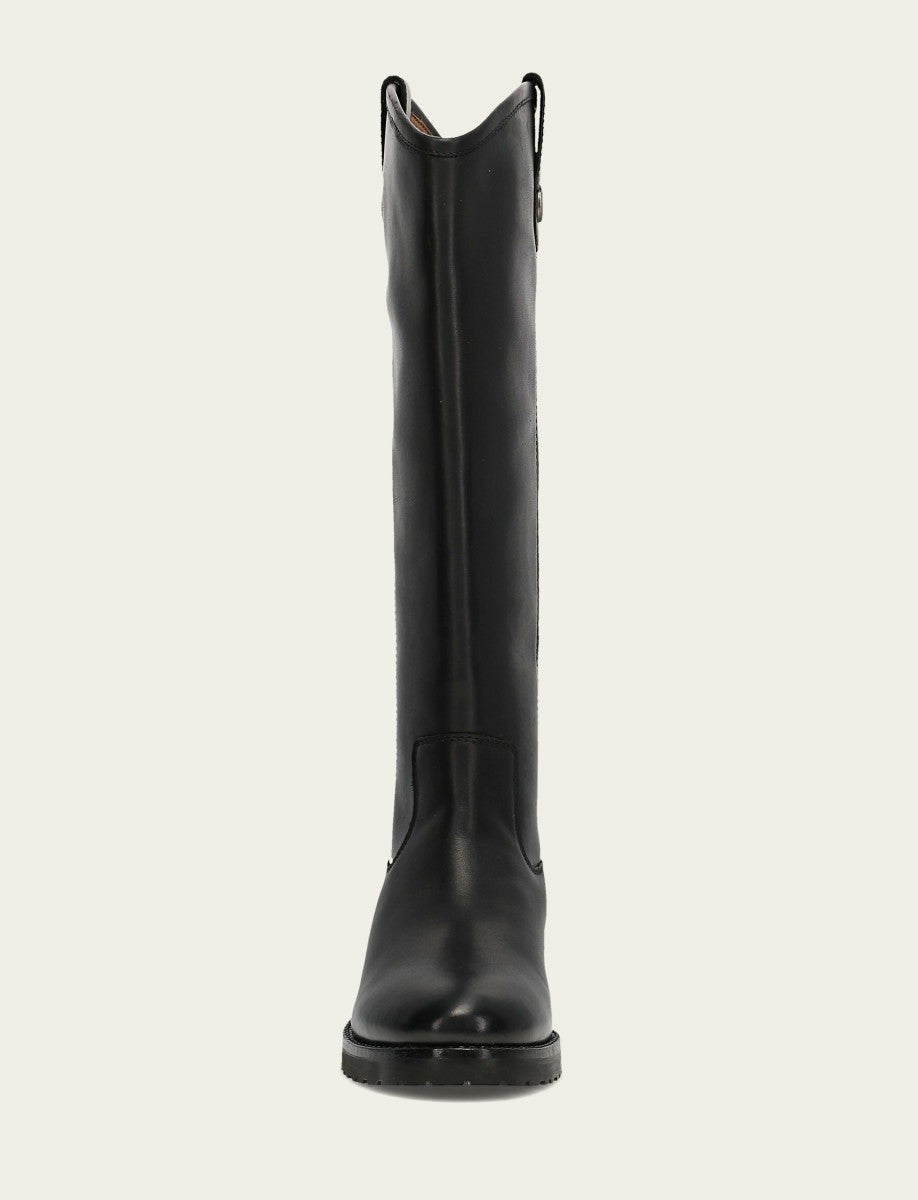 FRYE Women's Black Melissa Lug Button Tall Boot