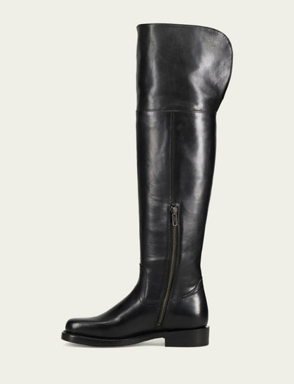 FRYE Women's Black Campus Low Heel Over The Knee Boot