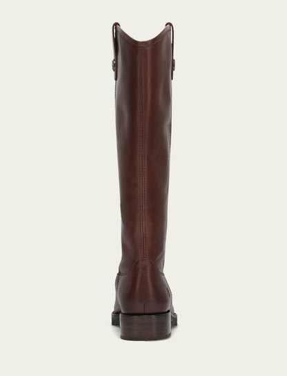 FRYE Women's Brown Melissa Lug Button Tall Wide Calf Boot