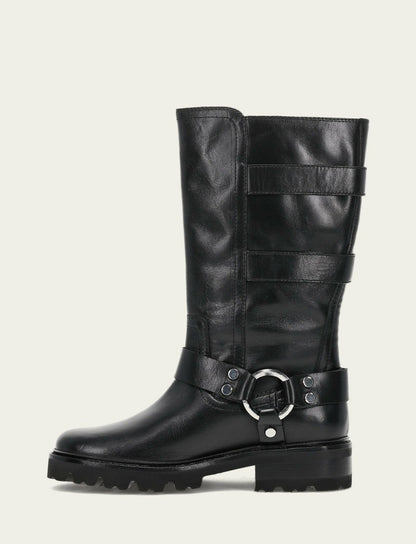 FRYE Women's Black Olivia Moto Mid Boot